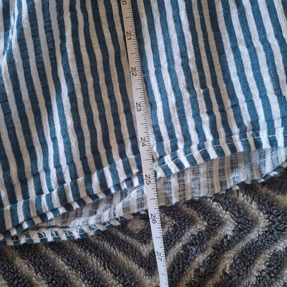 Cherishh Italian Linen Top - Blue & White Stripes - Picture 4 of 7